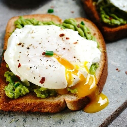 Avocado toast with eggs